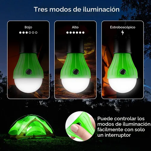 Miniatura 3 de FLY2SKY Lámpara de tienda de campaña, 4 paquetes de luces LED portátiles para tienda de campaña, gancho de clip, luces de emergencia para huracanes