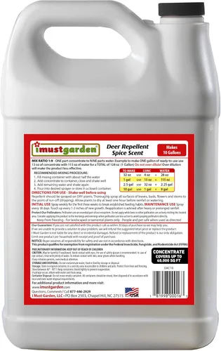 Miniatura 2 de I Must Garden - Concentrado repelente de ciervos – 1 galón: aroma a especias en aerosol para plantas – Ingredientes naturales – Hace 10 galones