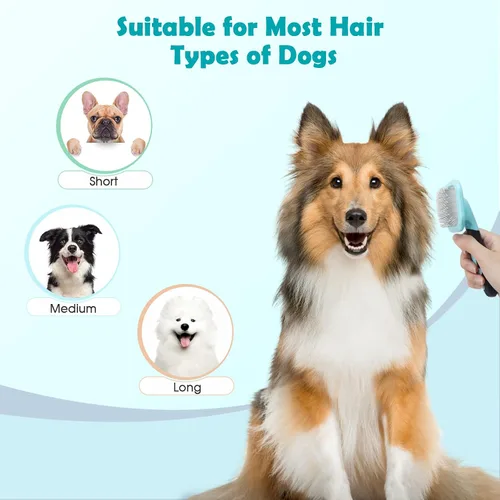 Miniatura 5 de Cepillo Slicker, cepillo para perros con pinzas de limpieza suave para eliminar el pelo suelto, cepillo para perros pequeños, cachorros, yorkies