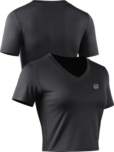 Miniatura 5 de Neleus Camisetas cortas sin mangas para mujer, ajuste seco, para entrenamiento, paquete de 3
