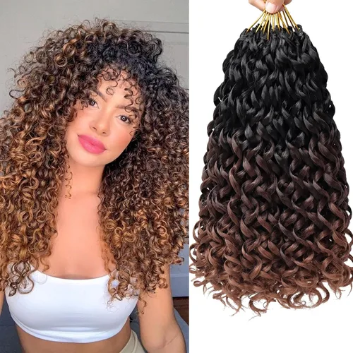 Miniatura 54 de 7 paquetes de cabello rizado de ganchillo GoGo de 6 pulgadas, pelo corto, para mujeres, rizos de playa, trenzas de ganchillo de torsión profunda