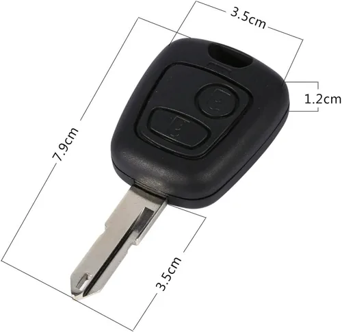 Miniatura 6 de 2 botones de repuesto sin cortar hoja clave Shell caso Fob para 206
