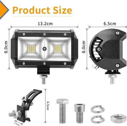 Miniatura 3 de Luces LED de trabajo, haz de inundación de 5 pulgadas de ancho para barco, módulos de luz LED marina, 120 W, 10000 lm, 12 V, 24 V, luces de escena