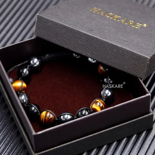 Miniatura 3 de Triple Protection Bracelet for Women Men, 10mm Crystal Beads Bracelet Handmade with Real Tiger Eye Black Obsidian and Hematite, Natural Crystal