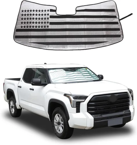 Miniatura 9 de Parasol para parabrisas para Toyota Tundra/Sequoia 2022-2024 para automóvil, reflector UV grueso, color plateado, protector para ventana delantera
