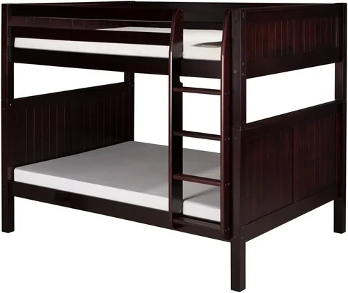 Miniatura 14 de Camaflexi Panel estilo litera de madera maciza, Twin-Over-Twin, escalera lateral adjunta, capuchino