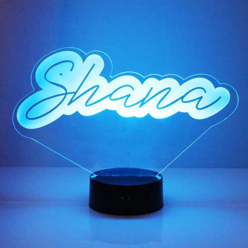 Lámpara de luz nocturna LED con nombre personalizado con control remoto, texto personalizado, pantalla acrílica con 16 colores y 4 modos, batería o
