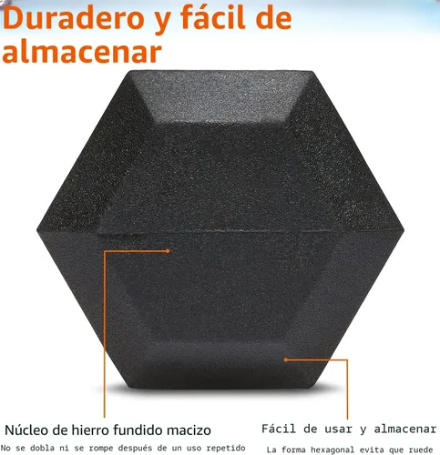 Miniatura 3 de Amazon Basics Mancuerna hexagonal de goma para mano