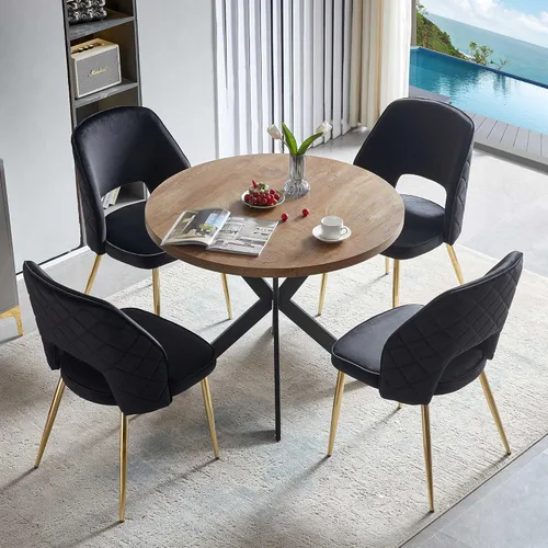 Miniatura 11 de Homedot Juego de 2 sillas de comedor, sillas de cocina modernas para el hogar, silla tapizada para sala de estar, silla lateral única con respaldo