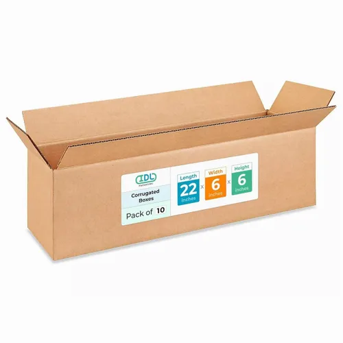 Miniatura 284 de IDL Packaging Paquete de 5 cajas de envío altas de 8 x 8 x 48 pulgadas, extra resistentes de 200 libras frente a caja regular, cajas de mudanza