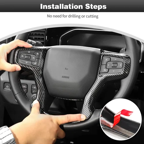 Miniatura 4 de CheroCar Fundas para volante, accesorios interiores para Chevrolet Suburban 2020-2023, para Chevrolet Tahoe 2021-2023, para Chevrolet Silverodo