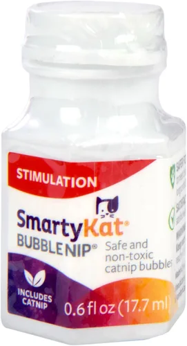 SmartyKat Bubble Nip - Burbujas de hierba gatera para gatos y gatitos, seguras para mascotas, tamaño de prueba, 0.6 onzas líquidas