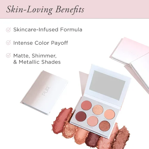 Miniatura 2 de PÜR MINERALS On Point - Paleta de sombras para ojos, tonos mate, brillantes y metálicos, fórmula con infusión de cuidado de la piel Sábado (Bolds)