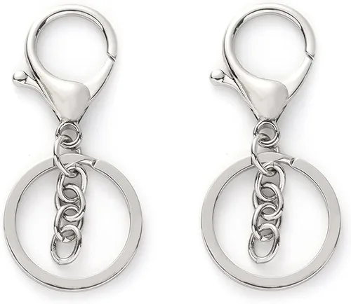Miniatura 3 de GBSTORE 10 llaveros abiertos con cierres de langosta y cadena de extensión, gancho para llavero para hacer joyas, encontrar accesorios de llaveros