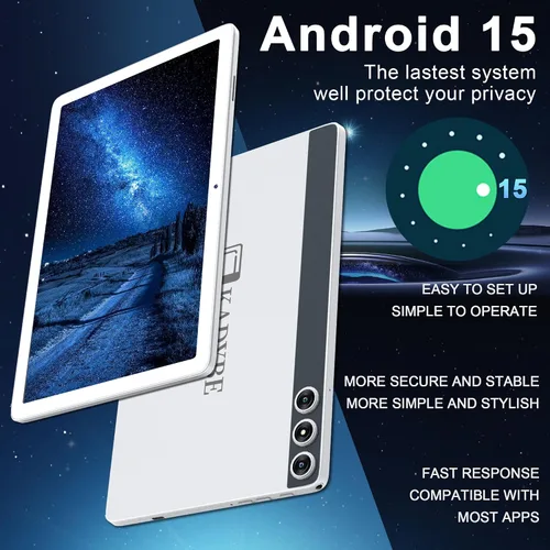 Miniatura 2 de Tablet Android 15 2026, tabletas de 10 pulgadas con almacenamiento de 128 GB, 14 GB de RAM, 1 TB expandible, tabletas celulares 4G duales