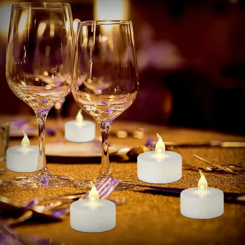 Miniatura 5 de Velas de té LED sin llama: paquete de 24 velas falsas alimentadas por batería, baterías incluidas, sin perfume, para celebración de temporada