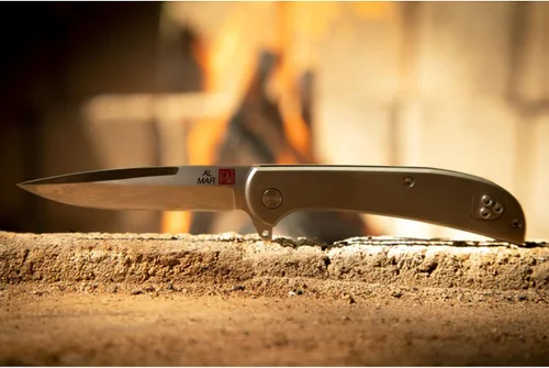 Miniatura 6 de Al Mar Cuchillos Ultralight Hawk Cuchillo plegable con mango de titanio de 2.75 pulgadas, titanio