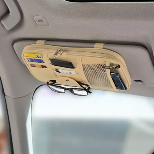 Organizador para visera solar de coche, accesorios para interior de coche, organizador de bolsillo, bolsa de almacenamiento para coche, camioneta,
