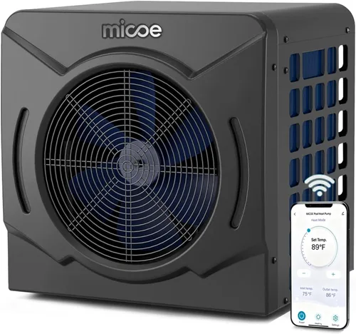 Miniatura 10 de MICOE Bomba de calor para piscina de 75,000 BTU, calentador de bomba de calor de fuente de aire eléctrica inteligente para piscinas sobre el suelo