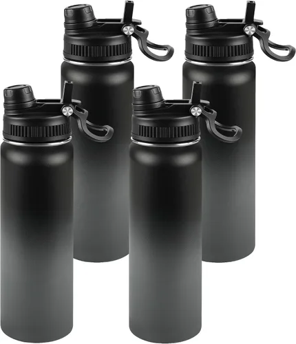 Miniatura 54 de Botella de agua aislada de 22 onzas, tapa 2 en 1 a prueba de fugas (sorbo/pajilla) + asa, botella de acero inoxidable para deportes, viajes, trabajo