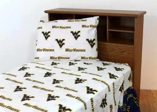 Miniatura 7 de College Covers Everything Comfy West Virginia Mountaineers - Juego de sábanas de 3 piezas, tamaño individual, fondo del color del equipo, 1 sábana