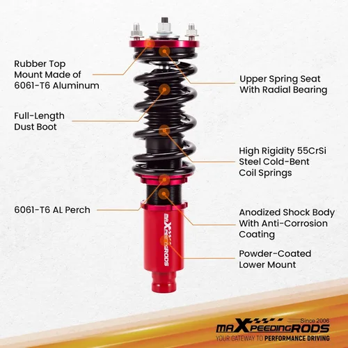 Miniatura 5 de maXpeedingrods Coilovers para Honda Civic 1988-2000, para Honda CRX 1988-1991, para Honda CR-X del Sol 1992-1995, para Acura Integra 1994-2001, Kit