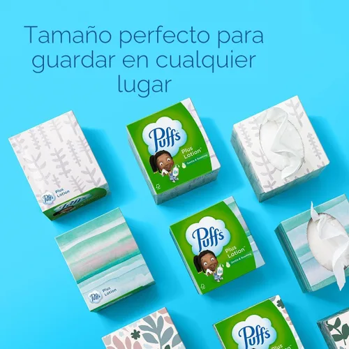 Miniatura 5 de Puffs Plus Loción de pañuelos faciales, 18 cubos, 56 pañuelos por caja