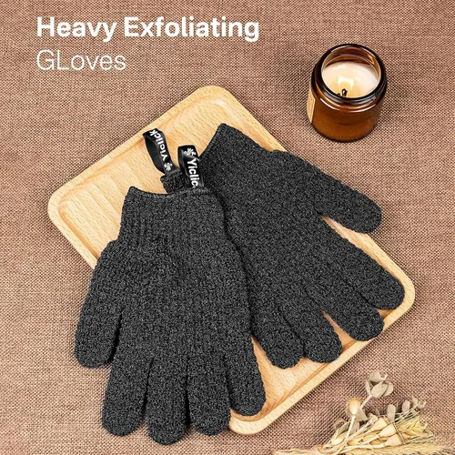 Miniatura 2 de Yiclick Guantes exfoliantes pesados, exfoliante corporal para baño y ducha, exfoliante corporal para removedor de piel muerta, esponja exfoliante