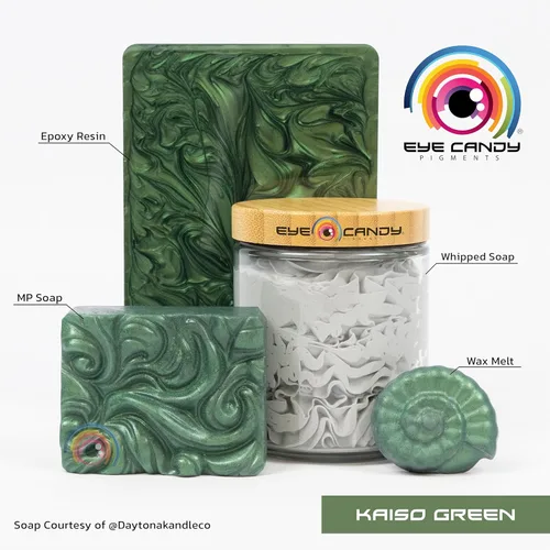 Miniatura 2 de Eye Candy Polvo de pigmento de mica prémium Kaiso Green (50 G), multiusos, aditivo para artes y manualidades, epoxi, arte de resina, esmalte
