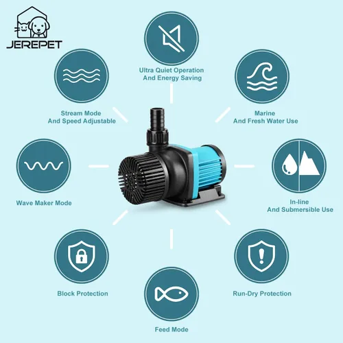 Miniatura 2 de Bomba de agua para acuario de 1250 gph de 24 V CC con controlador, sumergible y bomba de retorno en línea para peceras, acuarios, fuentes, sumidero