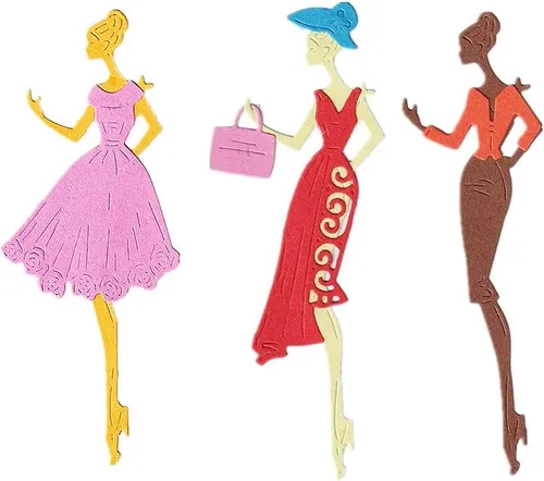 Miniatura 3 de Troqueles de corte de vestido formal para dama, falda de mujer, bolsa de ropa, troquelados, plantillas de metal en relieve, molde de plantilla
