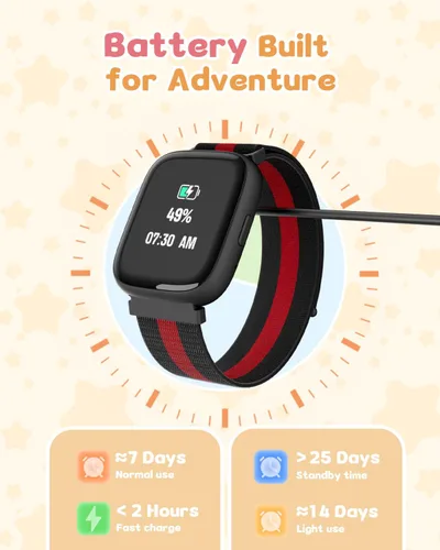 Miniatura 7 de Reloj inteligente para niños sin necesidad de teléfono ni aplicación, reloj de seguimiento de actividad física de 1.83" con podómetro, contador