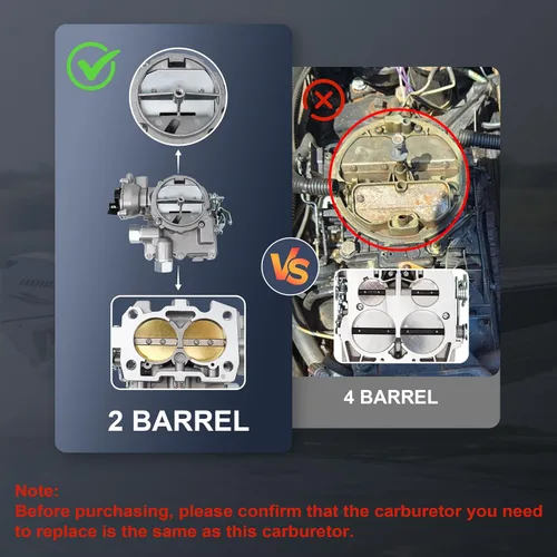 Miniatura 4 de Carburador marino para Mercruiser 3.0L 2.5L 2 barriles Carburador 4 CYL Mercarb Carb con chorros de enlace largo y juntas estrangulador eléctrico