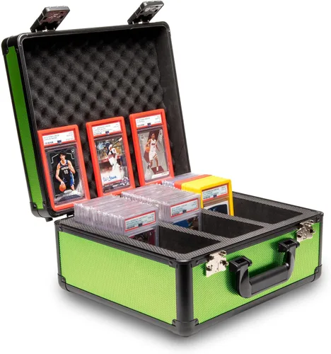 Miniatura 14 de SLAB ARMOR - Caja de almacenamiento de tarjetas graduadas de 3 filas, estuche de losa PSA para tarjetas graduadas con capacidad para más de 120 Negro