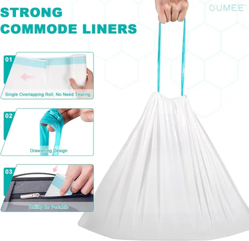 Miniatura 5 de 120 forros desechables para cómoda de mesita de noche, además de revestimientos de cómoda, forros portátiles para ir al baño para adultos, bolsas