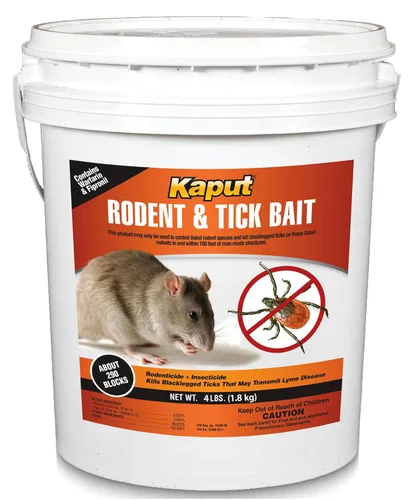 Miniatura 7 de Kaput Bloques de cebo para roedores y garrapatas, potentes bloques de cebo de rata de warfarina y fipronil para control de ratas y sus garrapatas