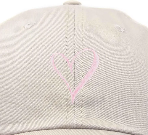 Miniatura 2 de Gorra de béisbol bordada para mujer con diseño de corazón dibujado a mano