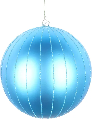 Miniatura 24 de Vickerman Adorno navideño de bola de avena mate con purpurina de 5 pulgadas. Incluye 4 piezas por bolsa.