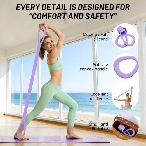 Miniatura 4 de Figura 8 bandas de ejercicio, banda de resistencia de 8 formas, juego de 3 bandas de resistencia para brazos con asas para entrenamiento, brazo