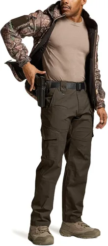 Miniatura 3 de CQR Men's Flex Ripstop Tactical Pants, Water Resistant Stretch Cargo Pants, Lightweight EDC Hiking Work Pants
