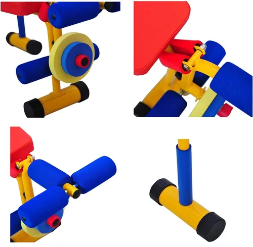 Miniatura 5 de Kids Fun And Fitness - Juego de mancuernas ajustables, juego de banco de pesas ajustable, adecuado para niños de 6 a 9 años en jardín de infantes
