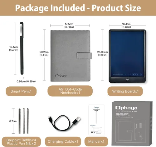 Miniatura 6 de Bolígrafo Inteligente Digital OPHAYA Set de Bolígrafo y Pizarra Inteligente para Tomar Notas Regalos de Acción de Gracias para Adultos, Mujeres