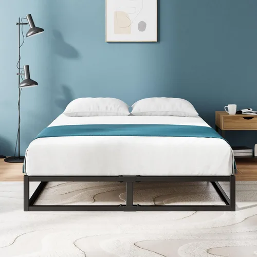 Miniatura 9 de Zinus Joseph - Marco de cama de plataforma de 10 pulgadas, soporte de listones de madera, no necesita somier, embalaje ecológico WonderBox(TM)
