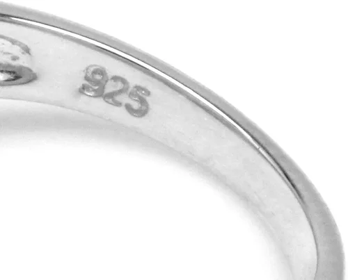 Miniatura 4 de Silvershake Anillo de plata de ley 925 con piedra de luna natural y topacio blanco