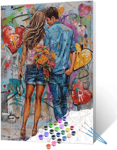 Miniatura 36 de TUMOVO Pintura por números para niñas con flores para adultos, principiantes, mujeres rodeadas de abejas, pintura acrílica por números, pintura