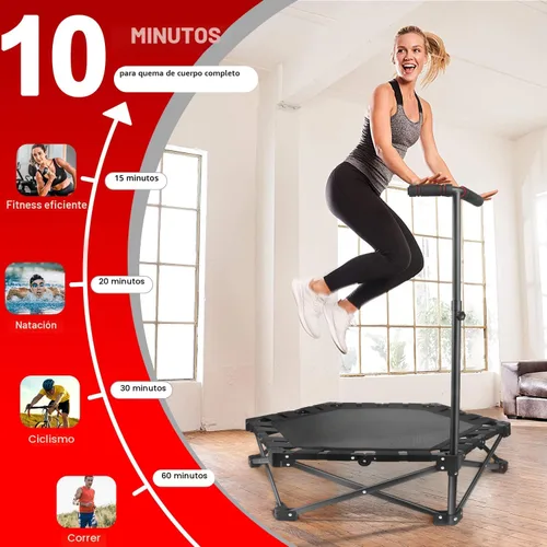 Miniatura 6 de Mini trampolín plegable: plegable y abierto en un solo paso, trampolín de rebote de 42 pulgadas para adultos y niños, carga máxima de 450 libras
