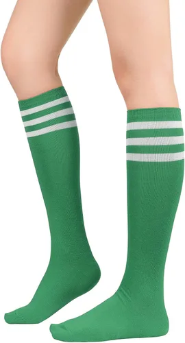 Calcetines deportivos hasta la rodilla para mujer, para deportes al aire libre, medias altas hasta el muslo, calcetines casuales a rayas