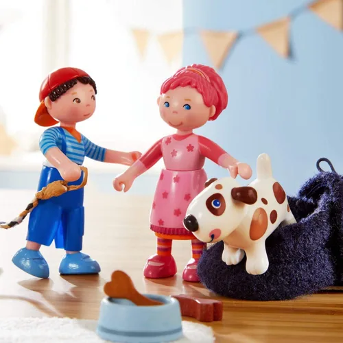 Miniatura 9 de Haba Little Friends Lilli – 4" Bendy Chica Muñeca Figura con rosa cabello