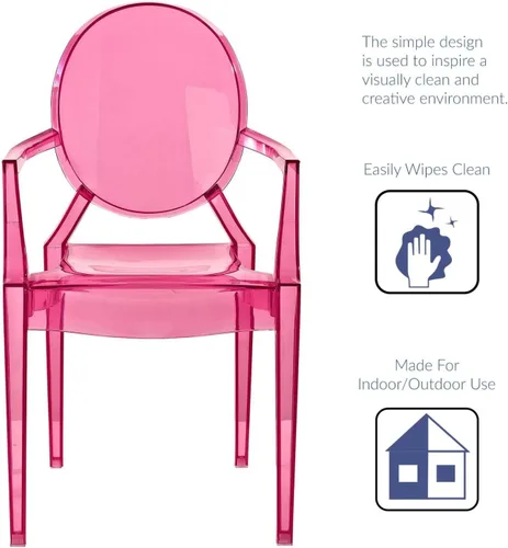 Miniatura 6 de Silla de Comedor transparente de Casper, Plástico, Azul