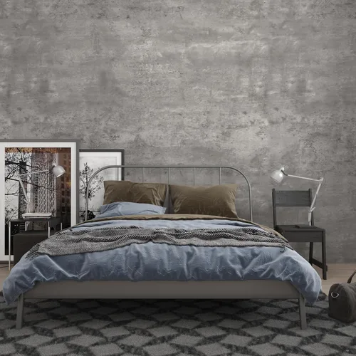 Miniatura 12 de 3yecao Papel tapiz de hormigón gris de gran tamaño de 16"×591" pulgadas, despegar y pegar, papel de contacto de hormigón gris grueso impermeable 3D
